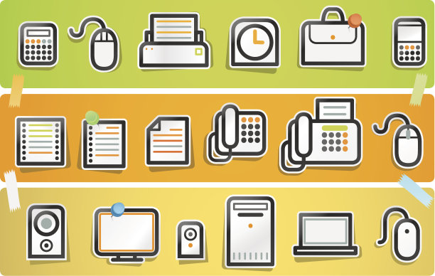 剪纸图标-办公室系列图片下载