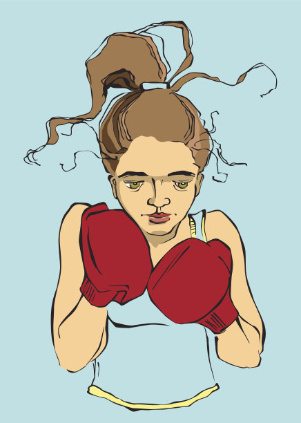 戴拳击手套的女人图片下载