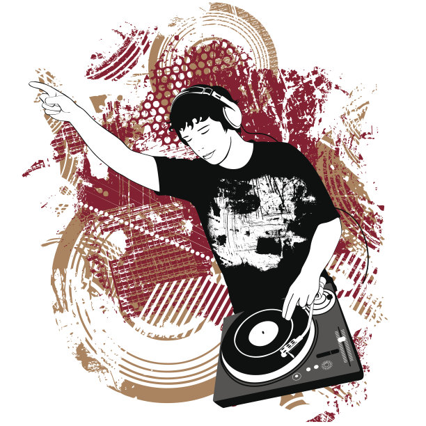 唱机台上的DJ图片下载