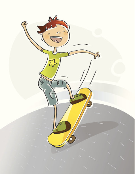 滑板男孩素材图片