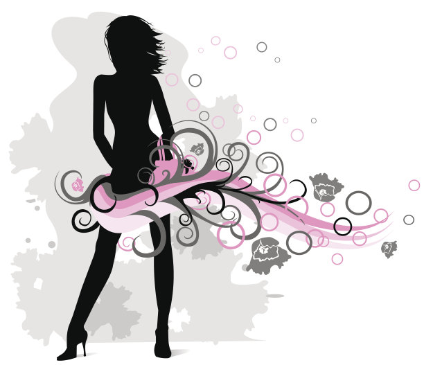 头发长出来的女人的剪影图片下载