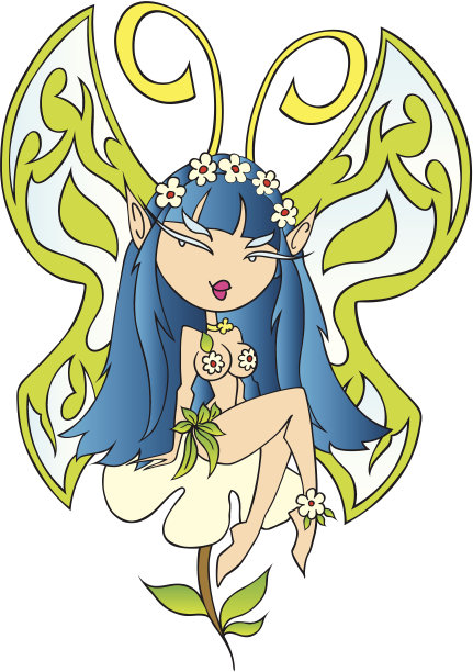 仙女坐在花上图片下载