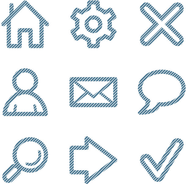 蓝线基本web轮廓图标V2图片下载