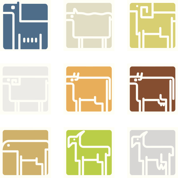 广场的动物图标图片下载