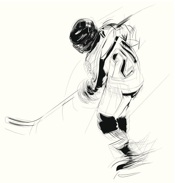 冰上曲棍球运动员的插图图片下载