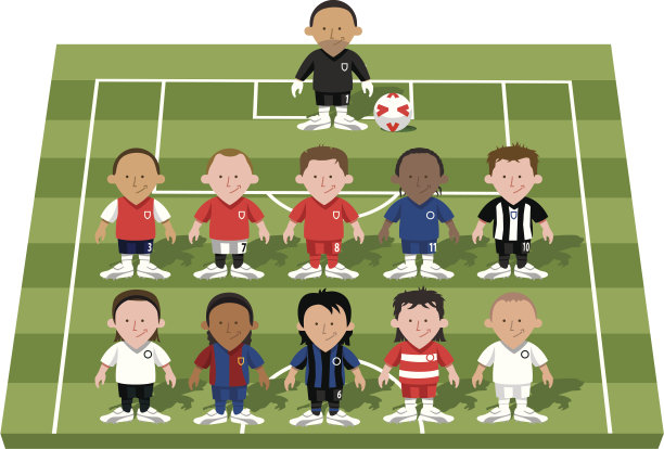 足球运动员混合和比赛图片下载