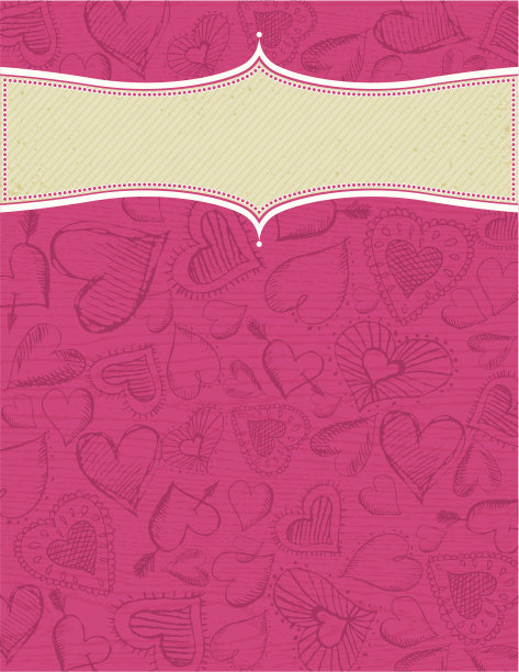 垃圾木粉色背景与手绘心图片下载