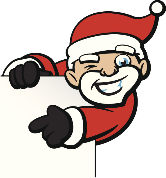 圣诞老人指着又眨眼图片下载