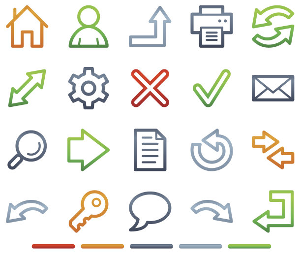 基本的网页图标，颜色符号系列图片下载