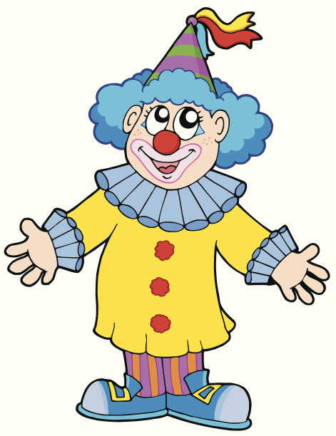 微笑小丑矢量插图。图片下载