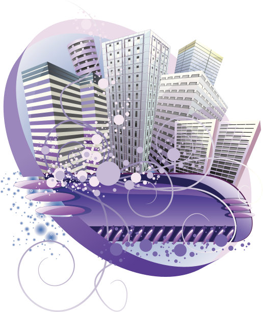 程式化的城市图片下载