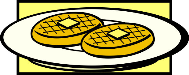 华夫饼在盘子里图片下载