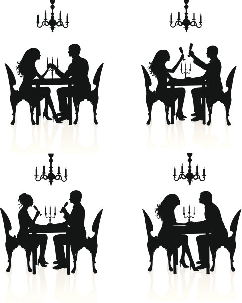 浪漫晚餐。图片下载