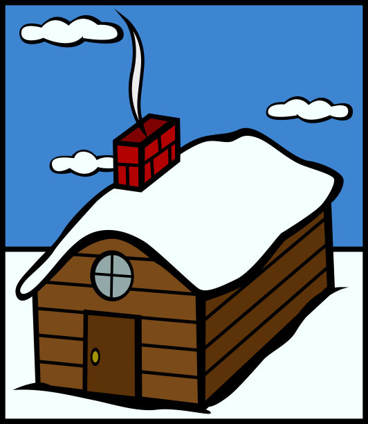 雪中的小屋图片下载