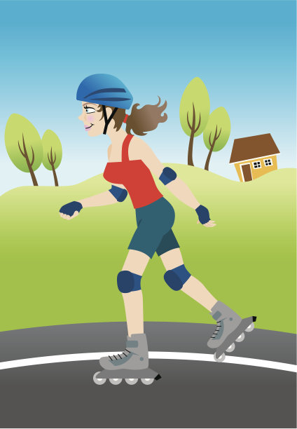 纵列式滑冰的女人图片下载