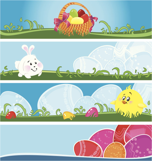 复活节多色横幅图片下载