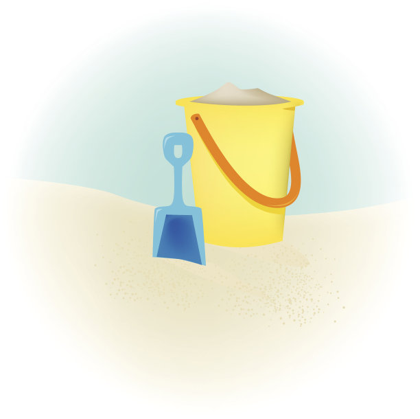 沙滩上的沙桶图片下载