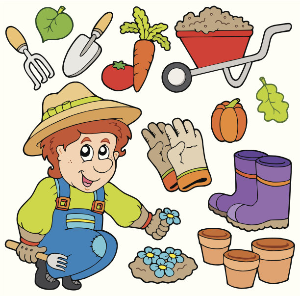 拥有各种物品的园丁图片下载