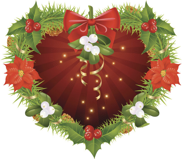 心形的圣诞花环图片下载