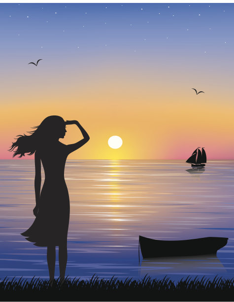 等待的女人。图片下载