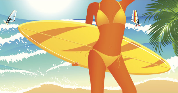 美丽的冲浪者图片下载