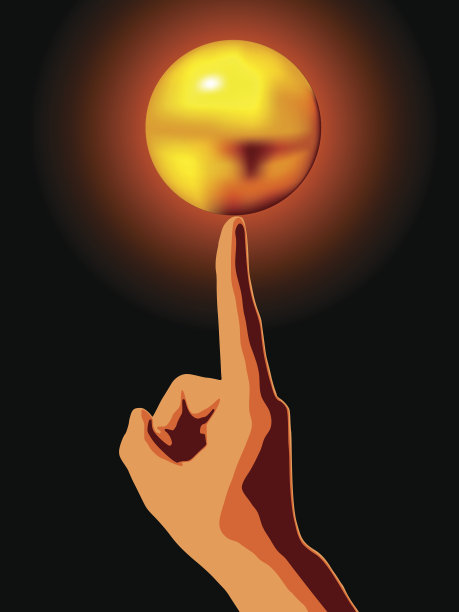 手指上的金球图片下载