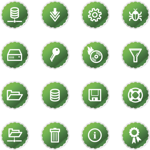 绿色贴纸服务器图标图片下载