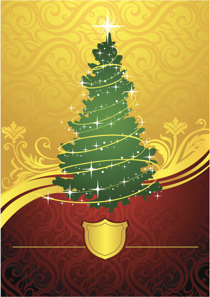 黄金的圣诞树图片下载