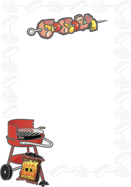 烧烤菜单背景- A4图片下载