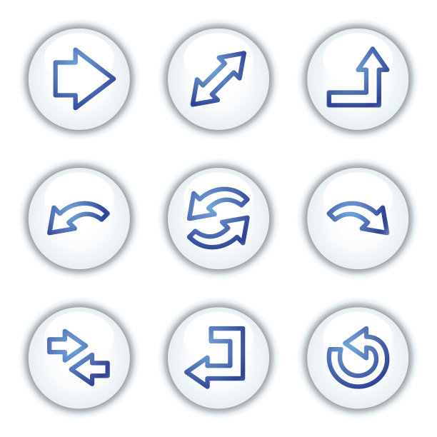 箭头网页图标，白色圆圈按钮系列图片下载