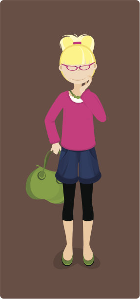 酷休闲女孩。图片下载