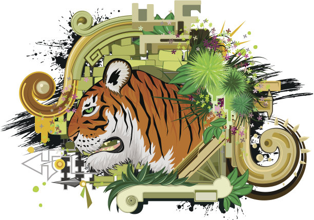 老虎设计、孤立图片下载