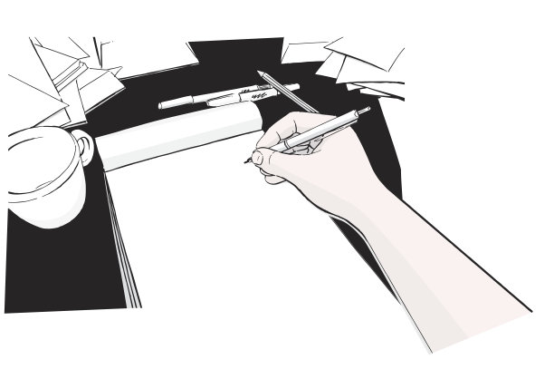 在记事本上画画或写字。图片下载