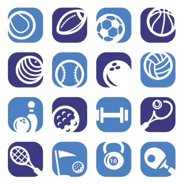 彩色运动图标套装图片下载