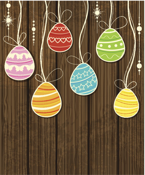 木制复活节背景图片下载