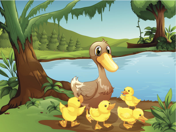 鸭子和小鸭素材图片