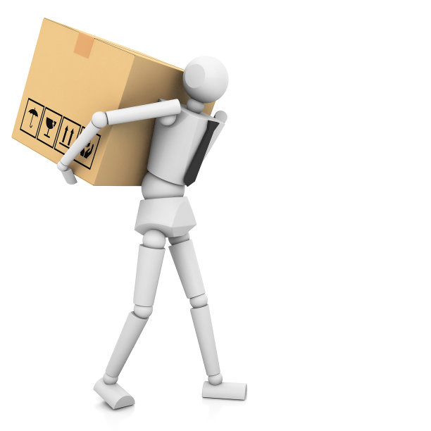 3d商人与纸板盒在他的手图片下载