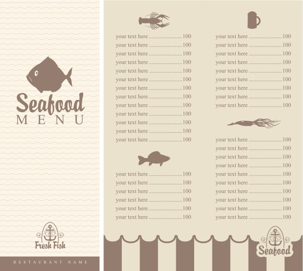 菜单的海鲜图片下载