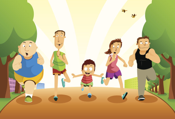 清晨在公园慢跑图片下载