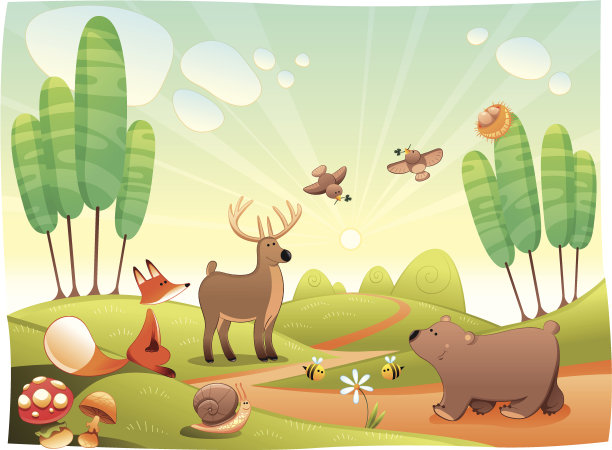 森林里的动物。图片下载