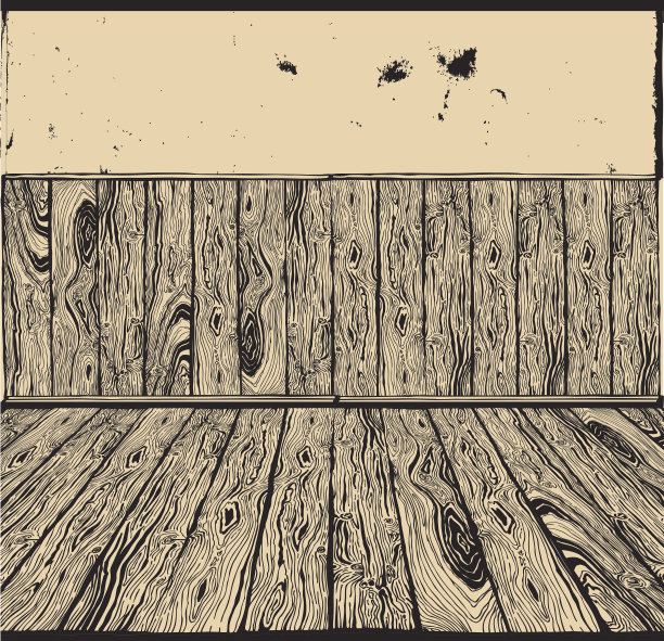 旧的硬木面板和地板的复古描绘图片下载