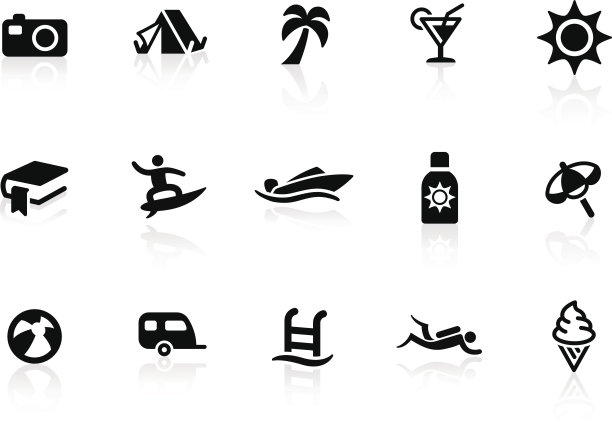 海滩和度假图标图片下载