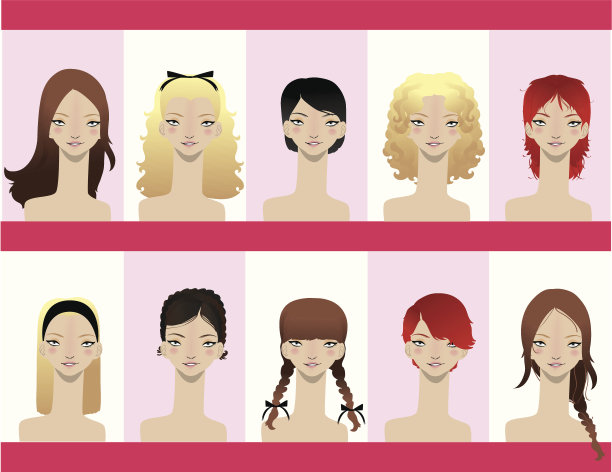 不同的发型素材图片