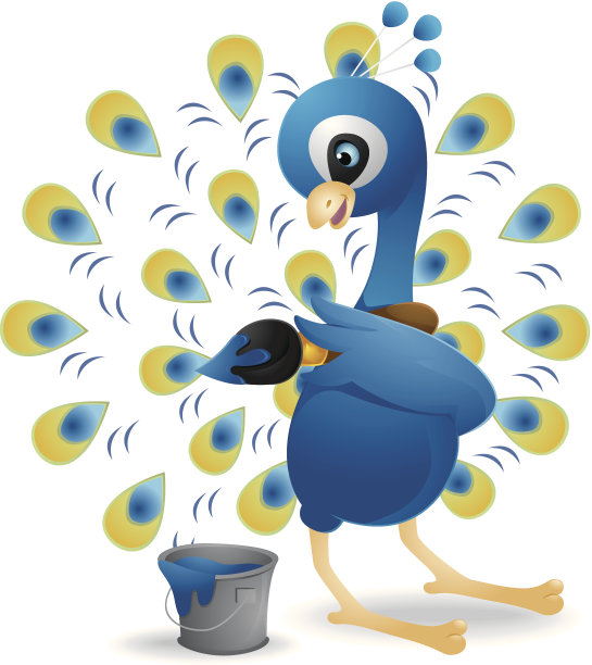 孔雀绘画素材图片