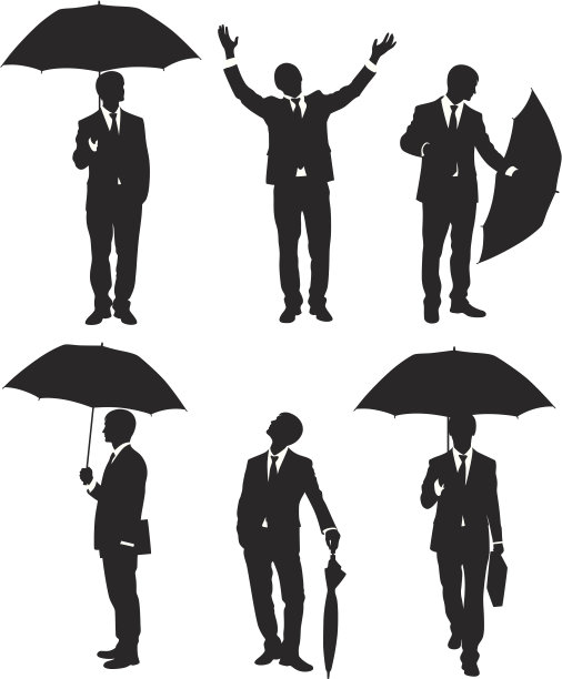 商人和一把伞。图片下载