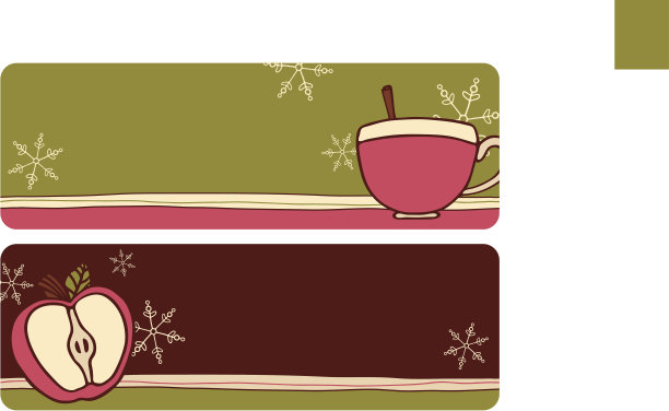 红色美味冬季苹果酒横幅图片下载