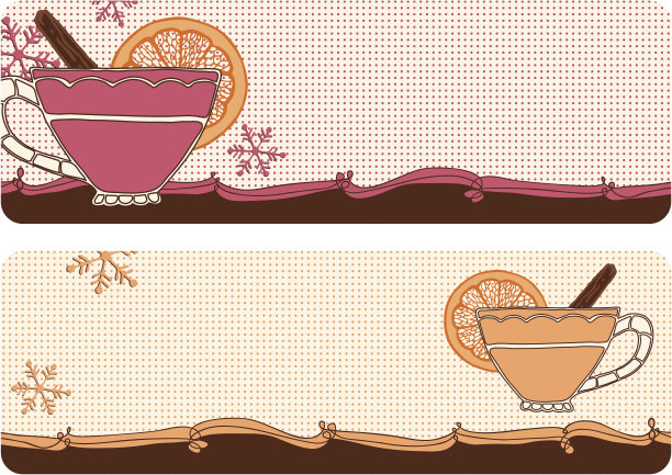 复古的冬季苹果酒横幅图片下载
