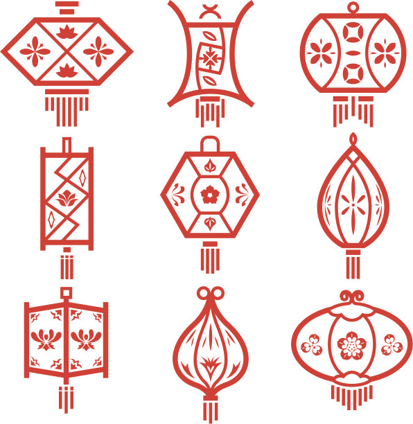 灯笼插画素材ID：105619762