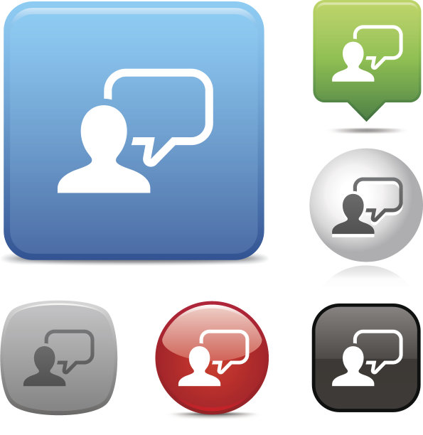 六种不同颜色和形状的聊天图标图片下载