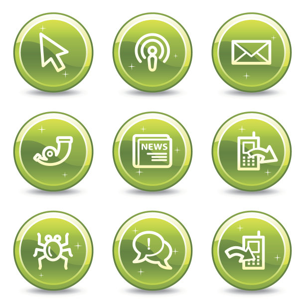 互联网网页图标集2、绿色光滑的圆形按钮系列图片下载